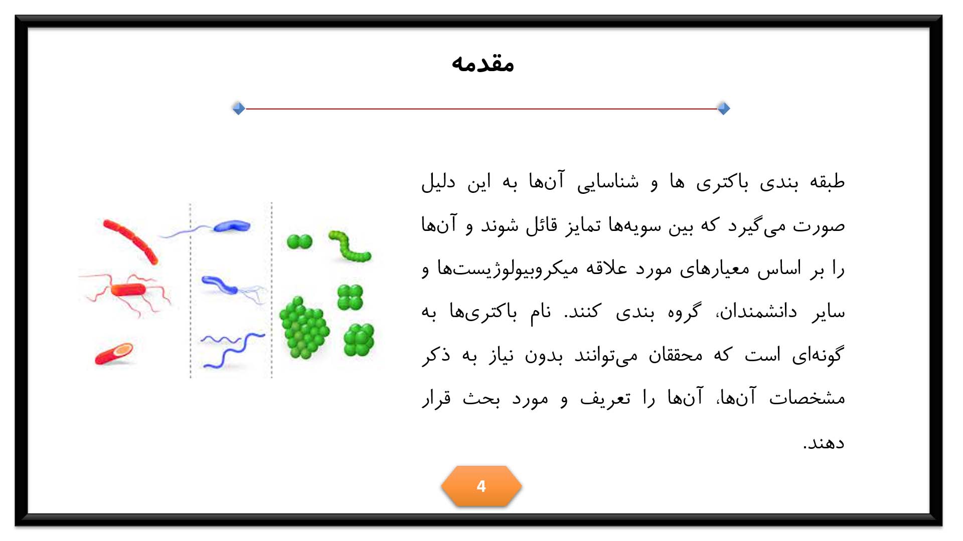 پاورپوینت در مورد طبقه بندی باکتری ها 